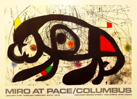 Joan Miró. Cartel Exposición Miró at pace/Columbus (1979)