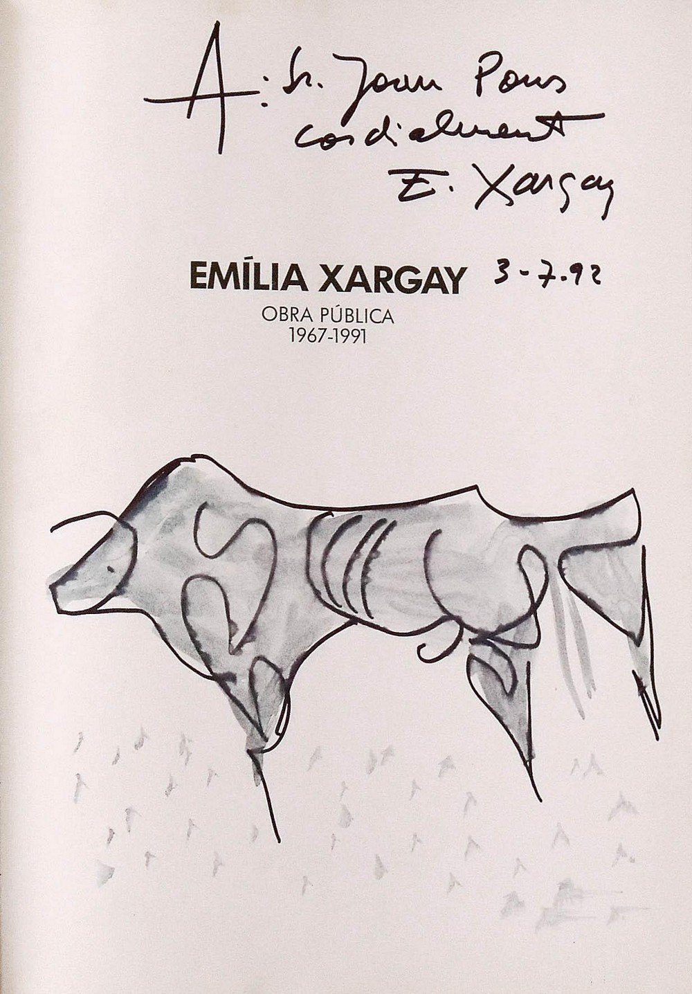 Emília Xargay. Dibujo en catálogo