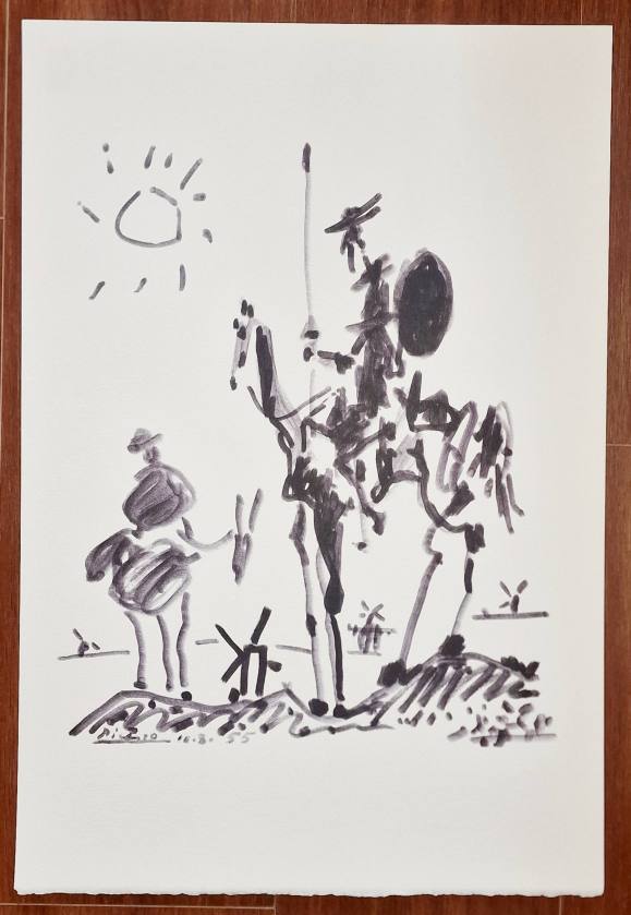 Pablo Picasso. Don Quijote y Sancho. 1955