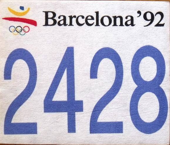Josep Maria Trias. Dorsal original serigrafiado Juegos Olímpicos Barcelona 1992.