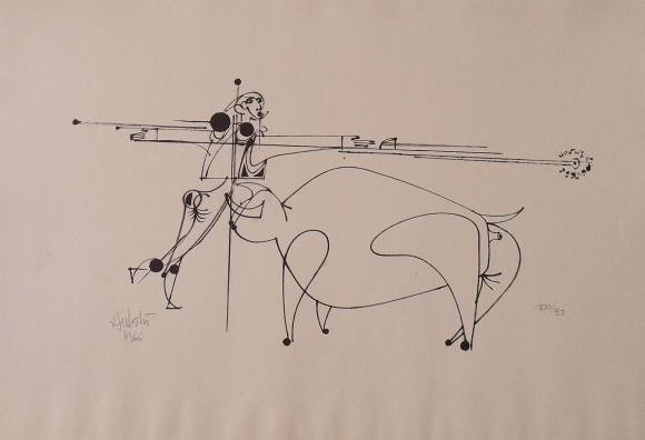 Salvador Aulestia. Hand signed and numbered lithograph 83/100. 