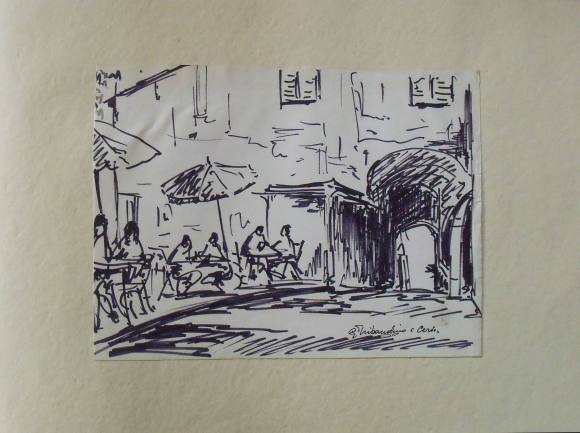 Giuseppe Tribaudino. Dibujo o boceto a rotulador. 