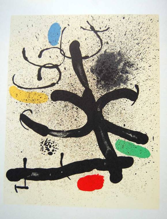 Joan Miró: Litografía original Derriere le miroir - 1971.