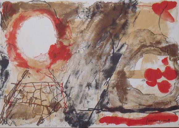 Josep Guinovart. Litografia ”Horizontes”. 45x32 cm. 1999. Certificado de autenticidad. Numerada D619/1000. Con carpeta. 