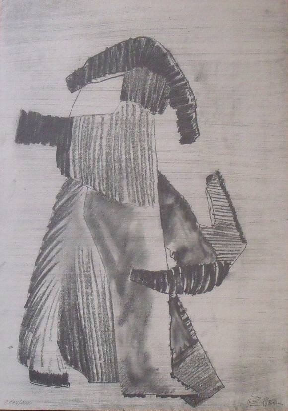 Francisco Leiro. Litografia ”Sin título” 2000. Certificado de autenticidad. Numerada B674/1000. Firmada en plancha. 45x32 cm. Con carpeta. 