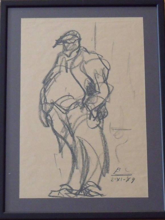 Pere o Pedro Coscollá. Dibujo a carbón sobre papel. 