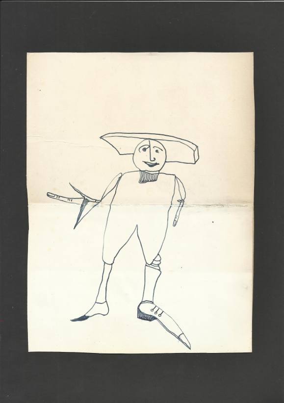 Antonio Beneyto. Dibujo a tinta sobre papel ”Surrealismo”. Sin firmar. 21x30 cm.