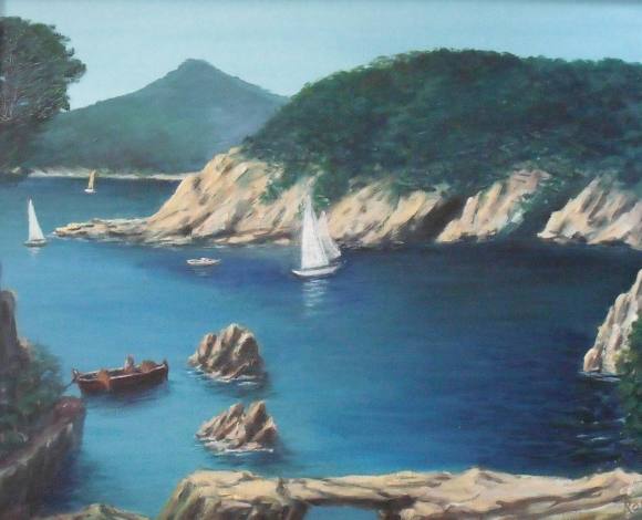 Rodri. ”Paisaje de la Costa Brava”. Pintura al oléo sobre tela. Firmada a mano. 86x71 cm. 