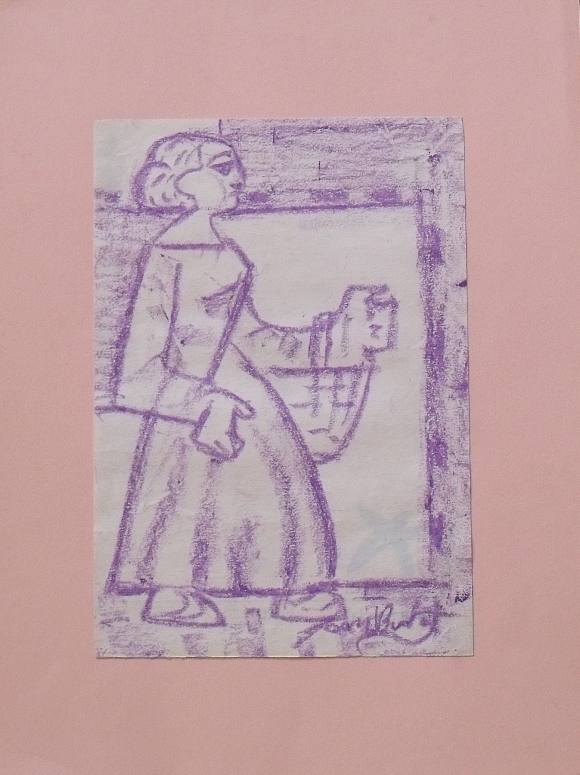 Joan Brotat. Dibujo a ceras. 