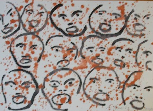 Robert Llimós. Litografia ”Cabezas” 2000. Certificado autenticidad. F 700/1000. Firmada en plancha. 32x45 cm. 