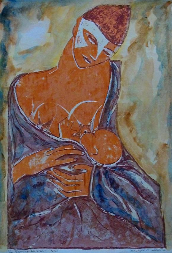 María José Carrasco. Serigrafía ”L'esperança del segle XXI”. Firmada a mano. Numerada 92/98. 1996. 