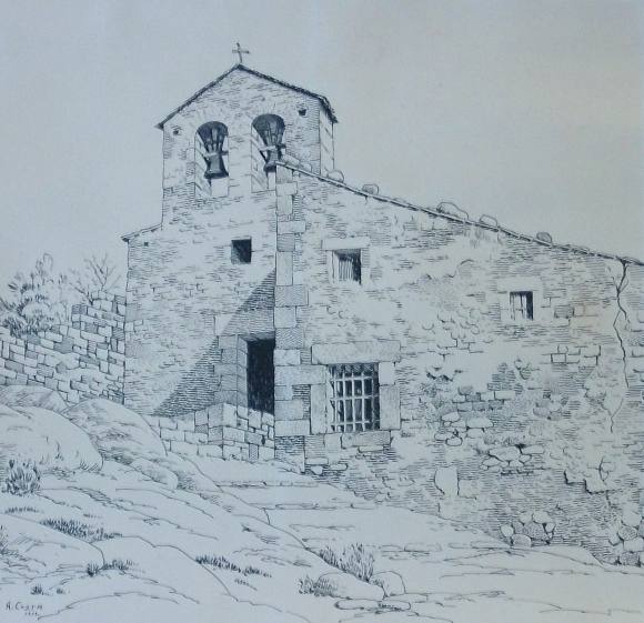 Ramon Costa Nolla. Dibujo tinta sobre papel 