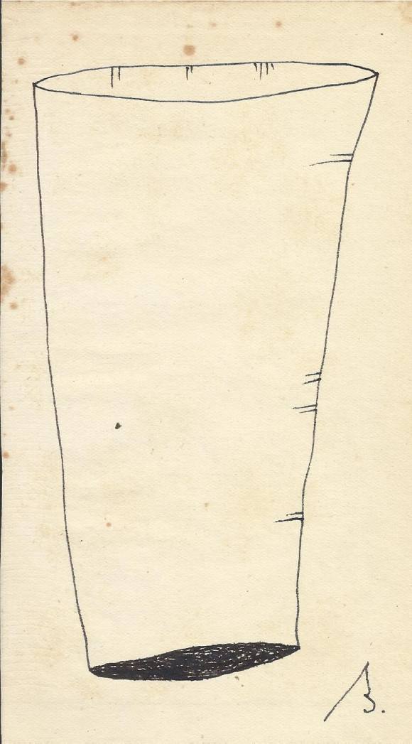 Antonio Beneyto. Dibujo a tinta sobre papel. Surrealismo. Firmado a mano con una B. 18x10 cm. 