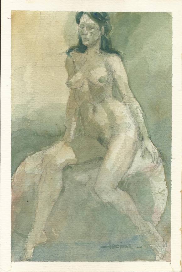 Carlos Enrique Lencinas Gómez (1937-2018). Acuarela sobre papel. 