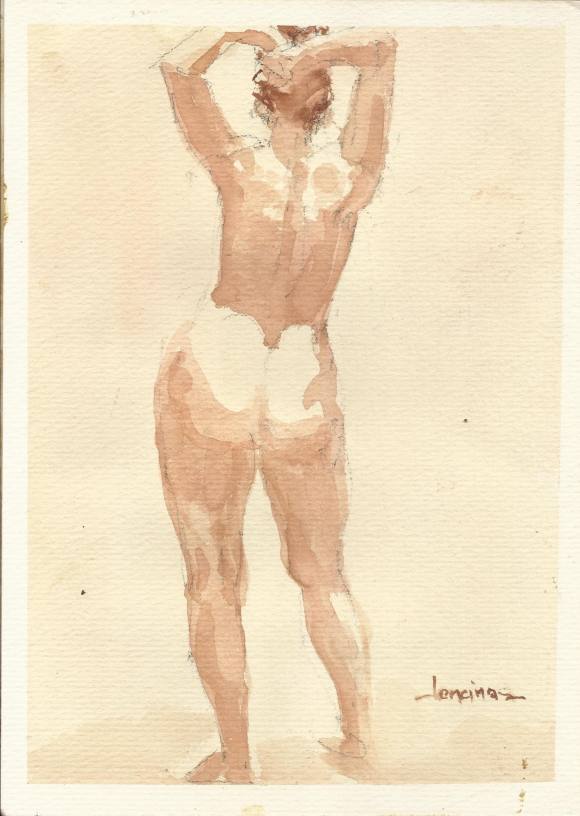 Carlos Enrique Lencinas Gómez (1937-2018). Acuarela sobre papel. 