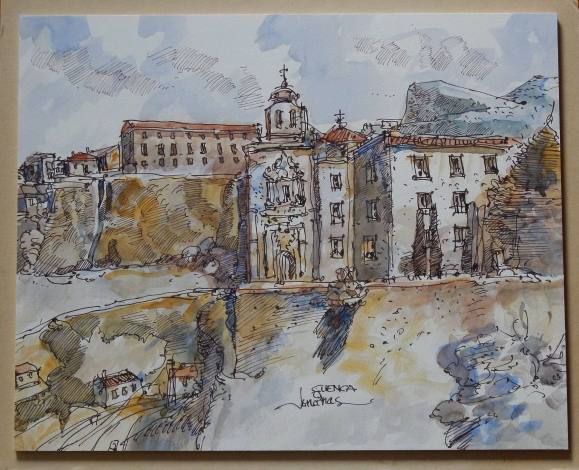Carlos Enrique Lencinas Gómez. Acuarela y tinta sobre papel. 