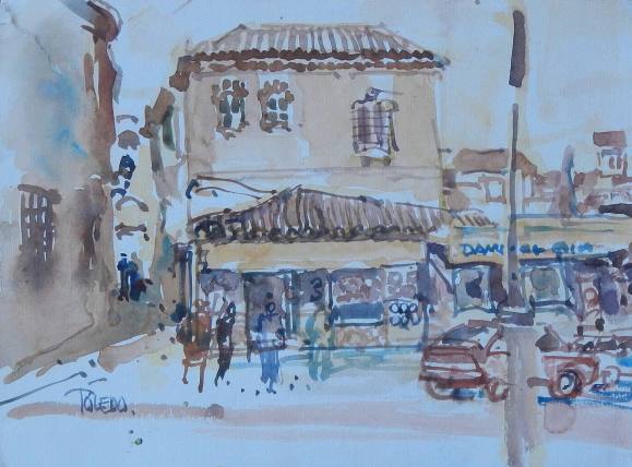 Carlos Enrique Lencinas Gómez. Acuarela sobre papel. ”Casa del Greco. Toledo