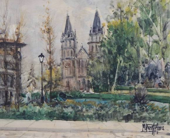 Manuel Vicente Mora. Acuarela sobre papel. 