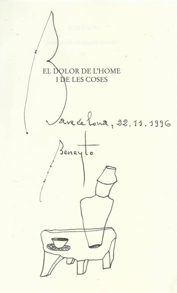 Antonio Beneyto. Dibujo a tinta sobre papel. Surrealismo. Firmado a mano. 21x12,5 cm. Barcelona 1996. 