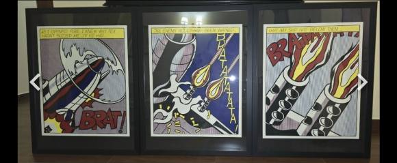 Roy Lichtenstein. As I Opened fire.  Triptico.  1964