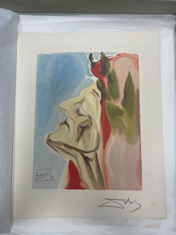 Salvador Dalí - Purgatorio 9 - Perfil monumental de Dante