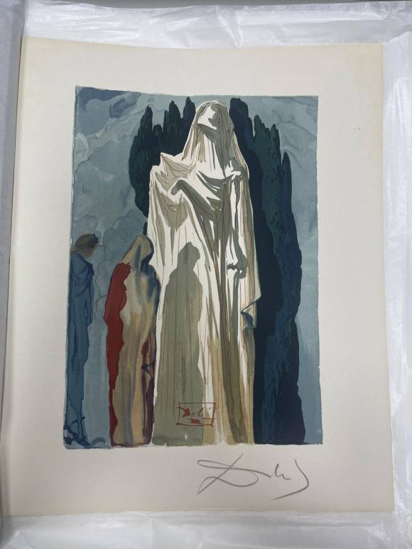Salavador Dalí - Purgatorio 13 - El alma amortajada y los cipreses