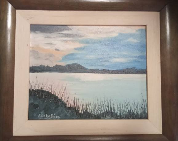 Óleo Original sobre Tabla - Paisaje de J. Caballé (2003) - Enmarcado