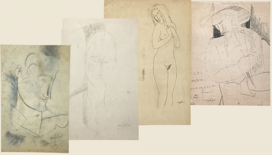 4 reproducciones de Modigliani